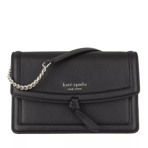 Kate Spade New York Knott Pebbled Leather Flap Crossbody Black Mini sac