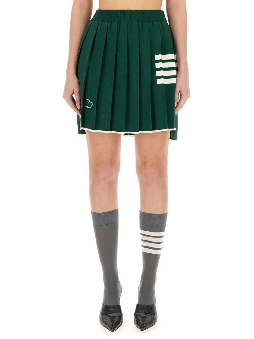 Thumbnail - Thom Browne - Pleated Mini Skirt - Größe 38 - grün