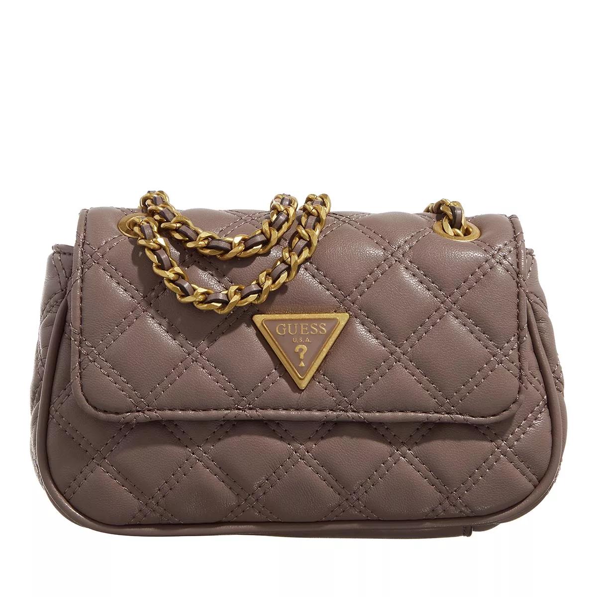 GUESS Fynna Convertible Crossbody Flap S Mocha Logo / Merlot