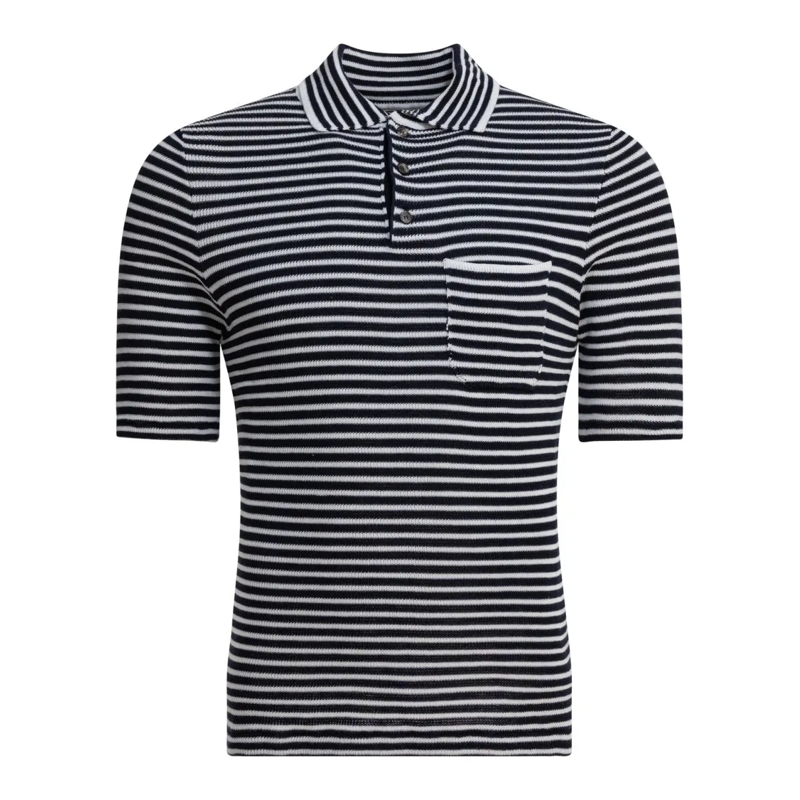Rakki' Polo Ribbed Blue Polo Shirt Grey