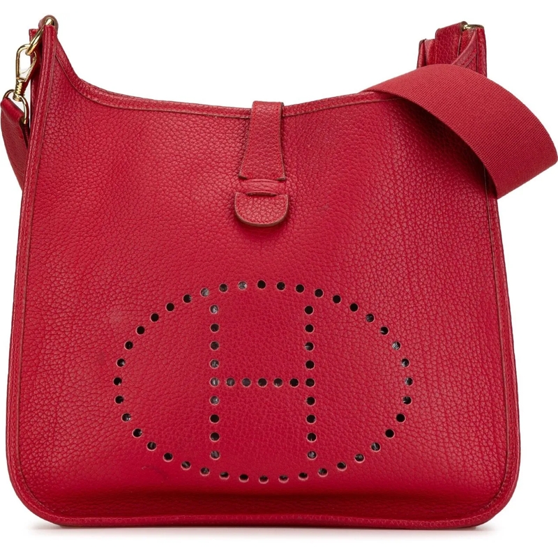 Hermès Schultertasche Clemence Evelyne I 33 rot