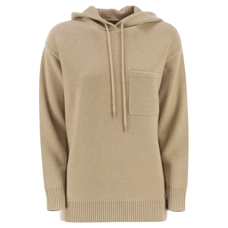 Max Mara  Liana - Wool And Cashmere Hooded Sweatshirt Neutrals