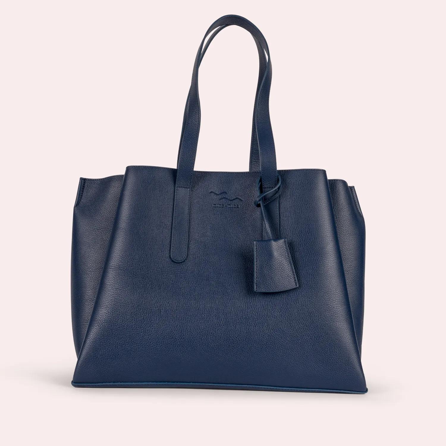 mine mina Shopper - MINE – der Leder Shopper ist unser Herzstück. - Gr. unisize - in Blau - für Damen