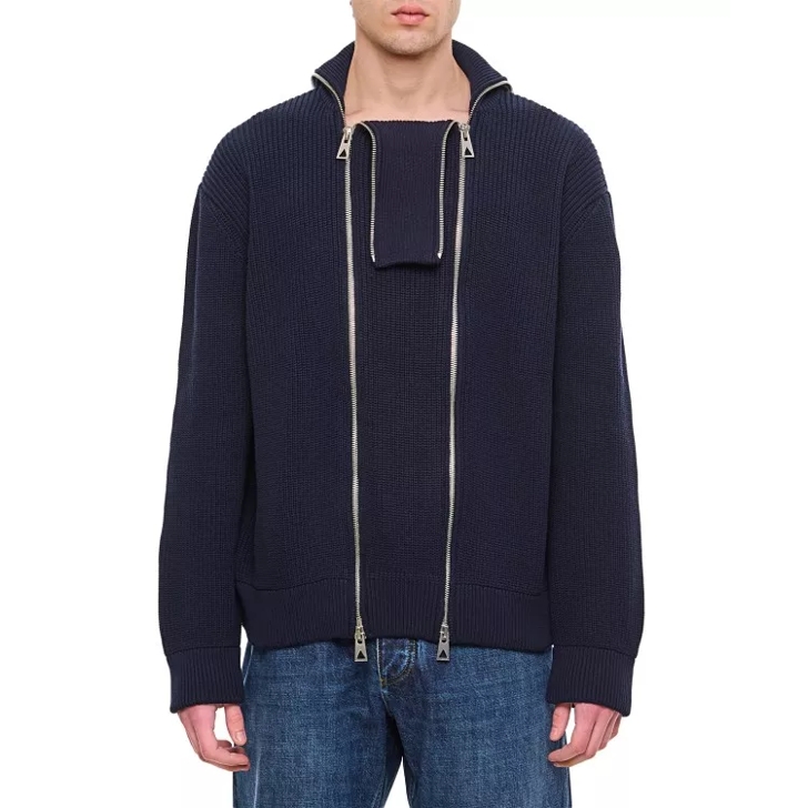 Bottega Veneta Double Zip Sweater Blue