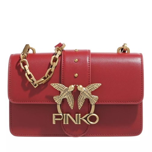 Pinko Love Mini Icon Simply Rosso Rubino Antique Gold Borsetta a tracolla