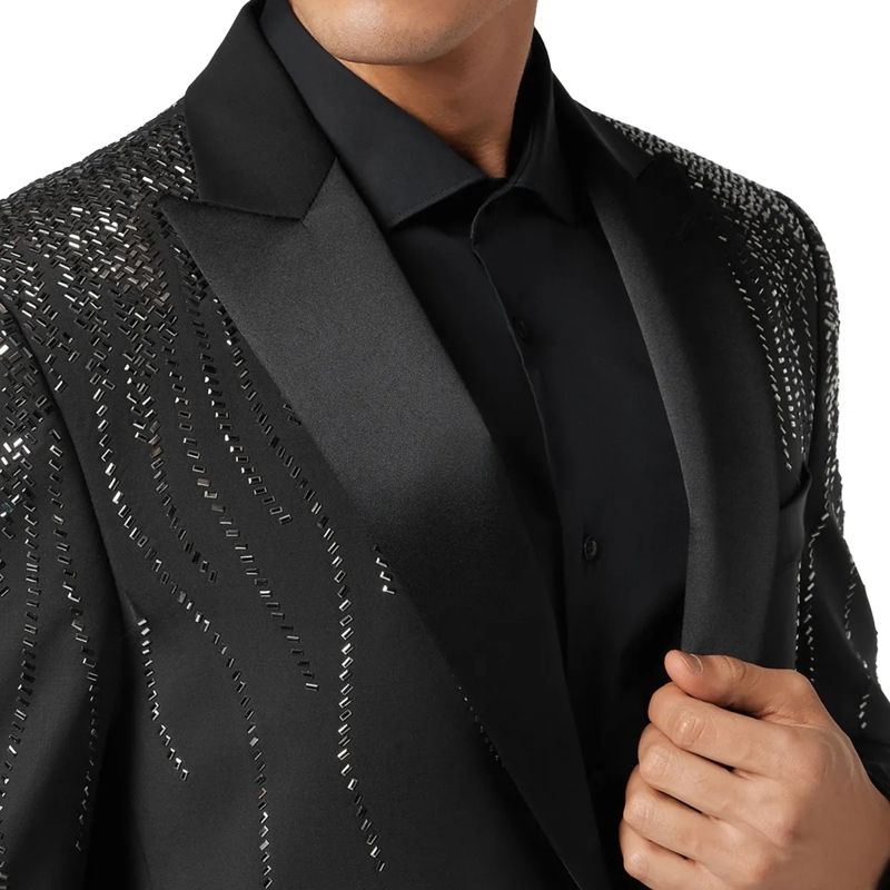 Philipp Plein Blazer Einknopf-Blazer Slim Fit schwarz(Image 4)