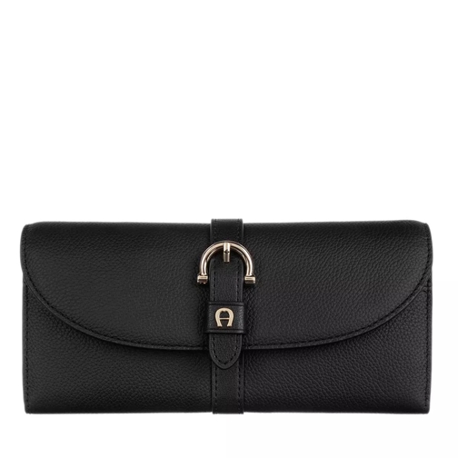 AIGNER Adria Wallet Leather Black Portemonnaie mit Überschlag
