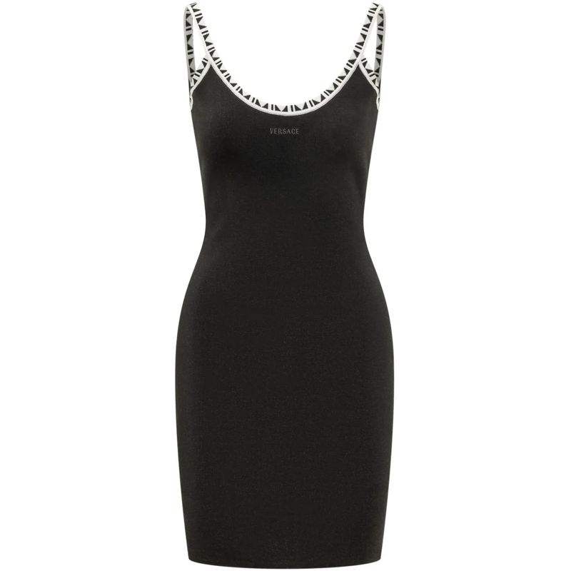 Versace Minikleid Mini Abito con Spalline Decorate schwarz