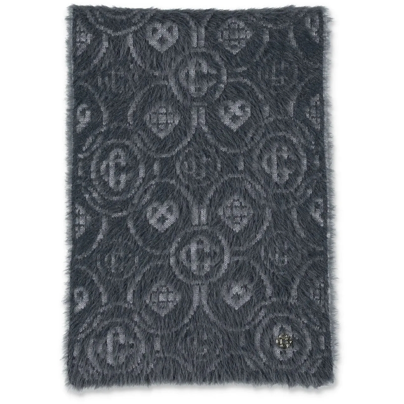 Casablanca Écharpe en laine fluffy sjaal grijs monogram grau
