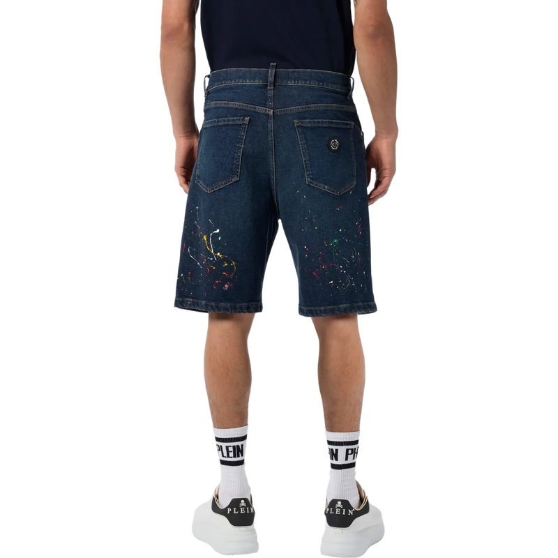Philipp Plein Shorts Denim Shorts Paint blau(Image 2)