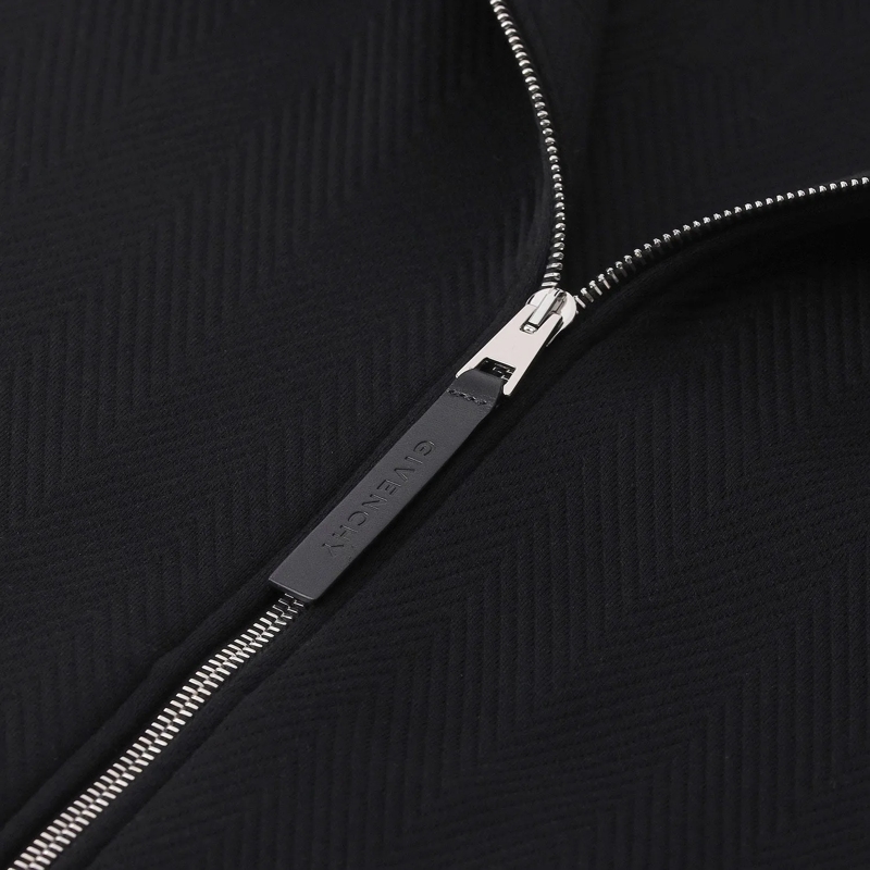 Givenchy Strickjacke Sweatjacke mit Fischgrätenmuster schwarz(Image 4)