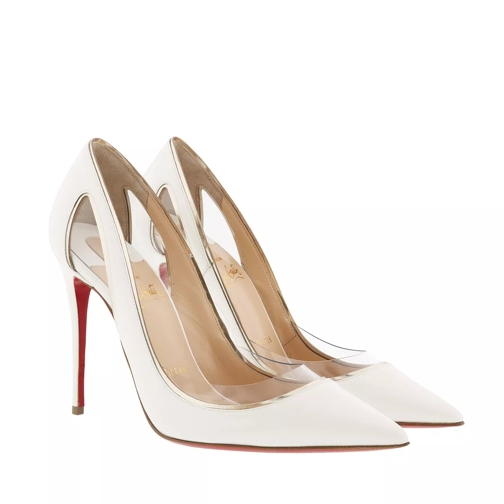 Christian Louboutin Cosmo 554 Patent Leather White Pumps