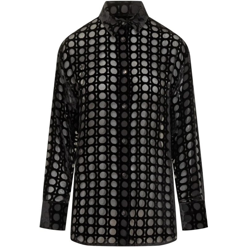 Salvatore Ferragamo Chemisier Camicia Ferragamo schwarz