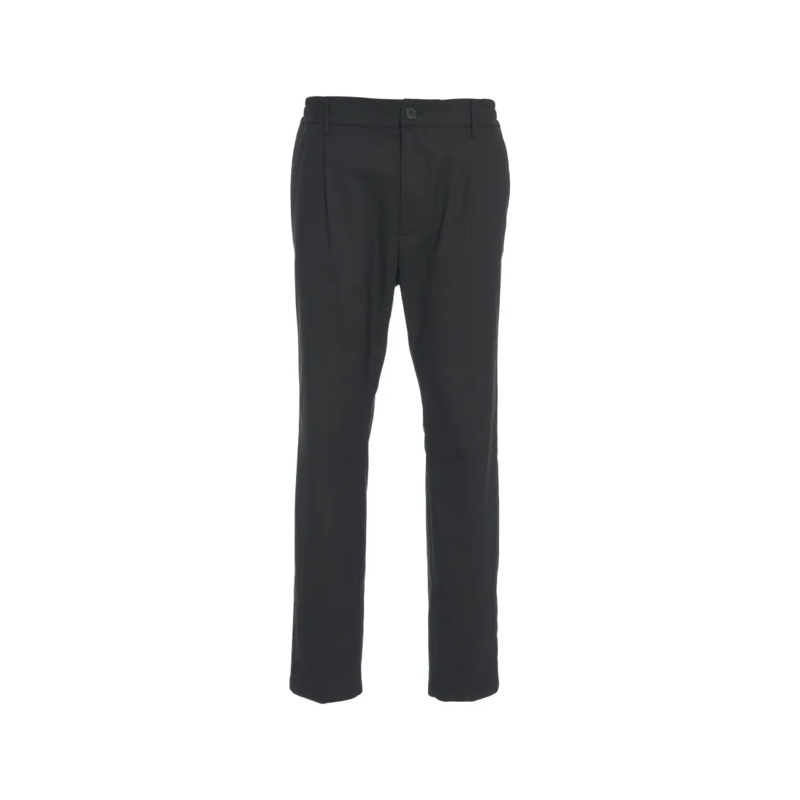 Cruna Chino Pleated Black Trousers With Tailored Cut Black