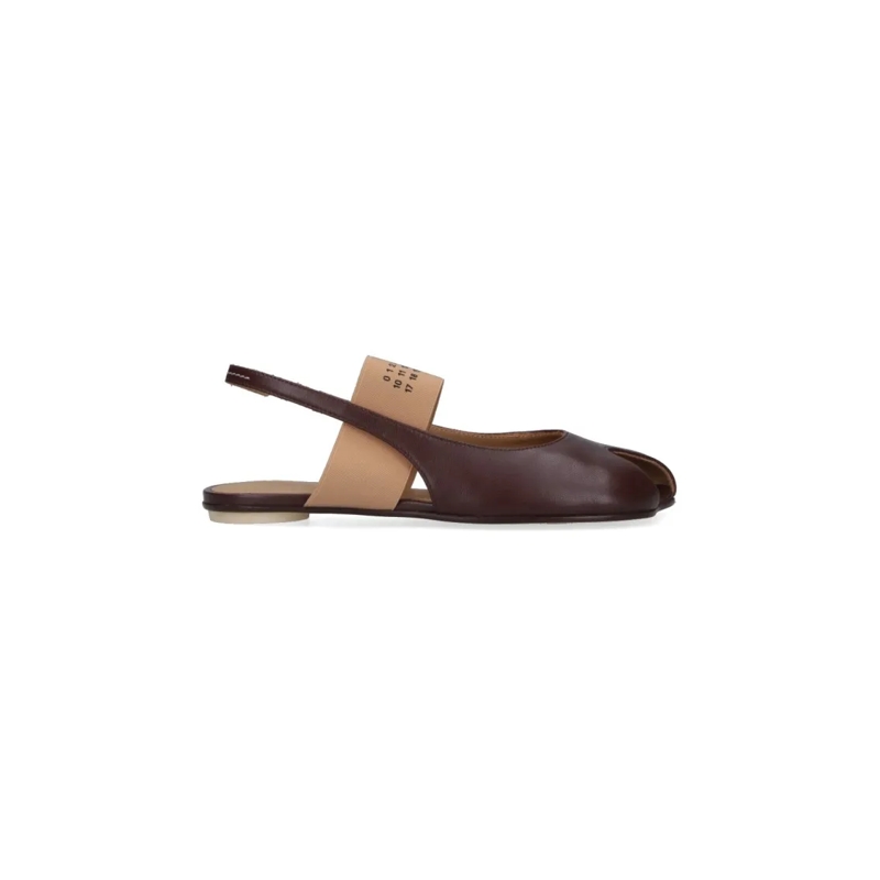 MM6 Maison Margiela Balletschoenen Rounded-Toe Minimal Flats – Brown Brown