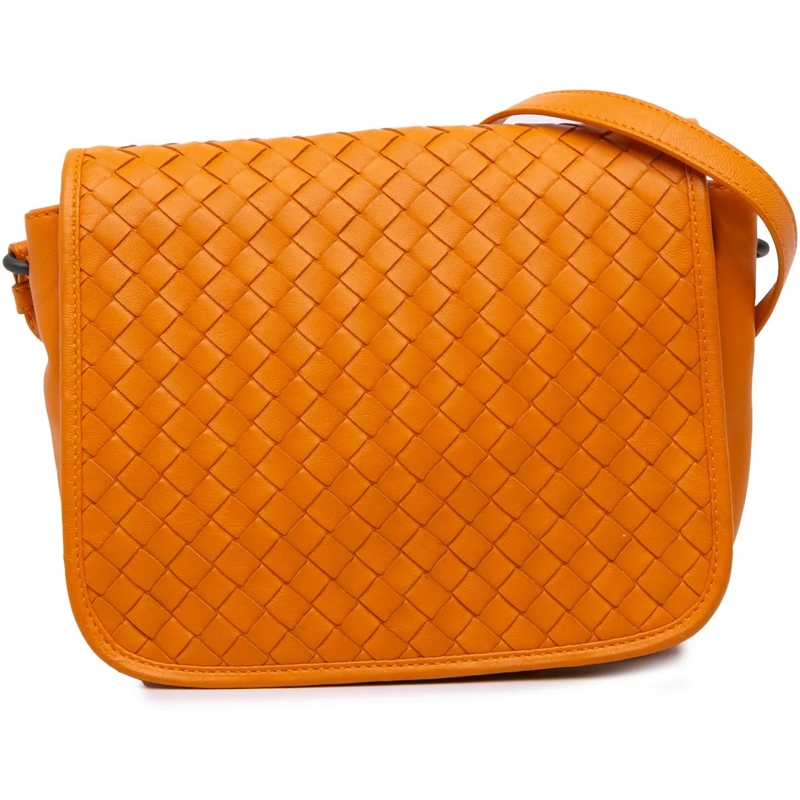 Bottega Veneta Schultertasche Nappa Intrecciato Flap Crossbody orange