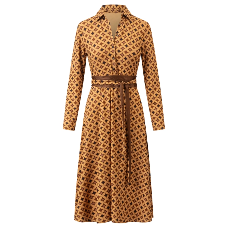 Kraimod Midikleid Hemdblusenkleid beige