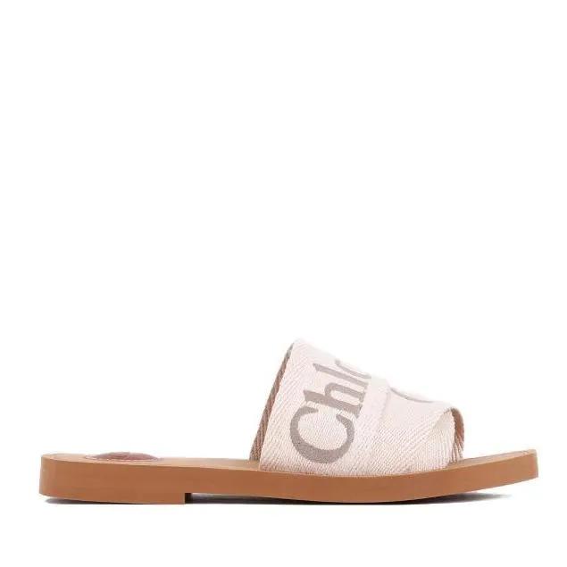 Thumbnail - Chloé Low-Top Sneaker - Woody Flat Mules - Gr. 36 (EU) - in Beige - für Damen
