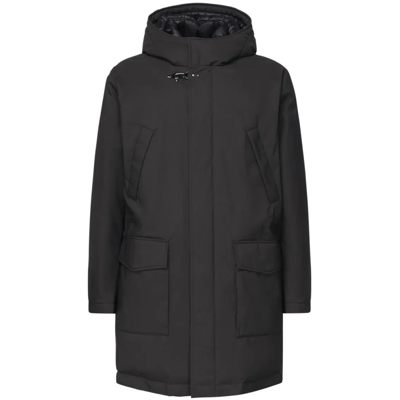 Fay Parka Hooded Parka Coat Black