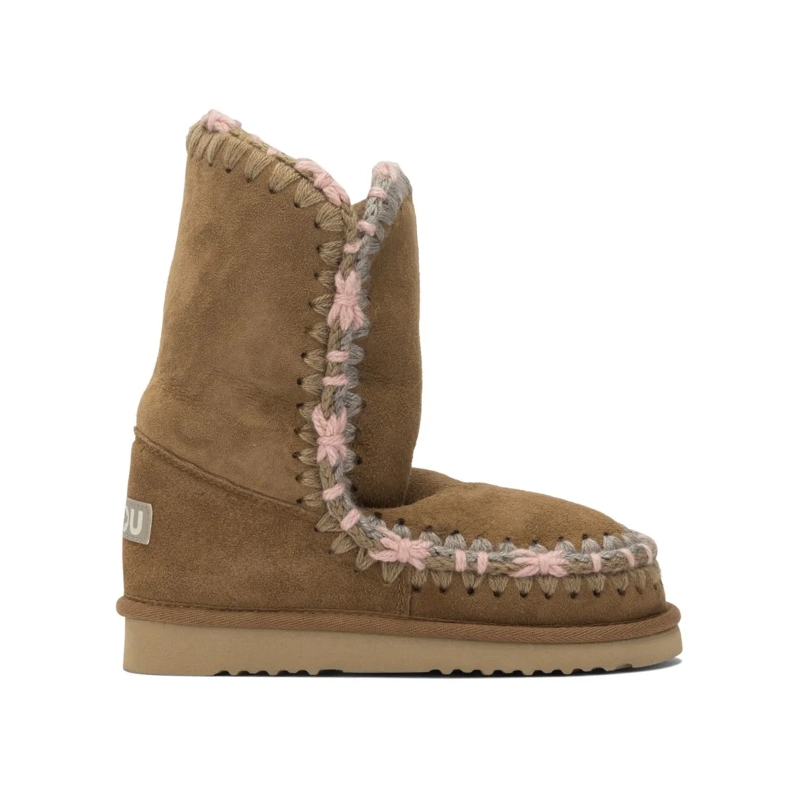 Mou Stiefel Sheep Wool Ankle Boots Brown