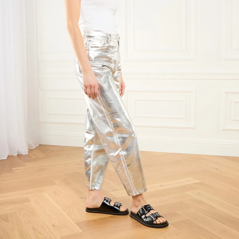 Steve Madden Slides Agent Black Crinkle Patent(Image 3)