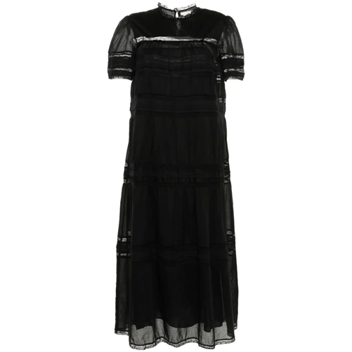 Etoile Isabel Marant Geralda Black Midi Dress Black Midi-Kleider