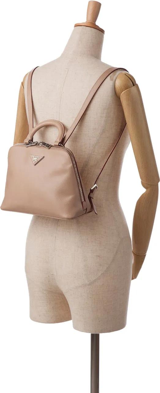 Prada Rugzakken Saffiano Lux Promenade Backpack in bruin