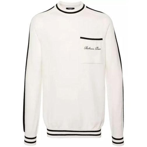 Balmain White Signature Sweater White 
