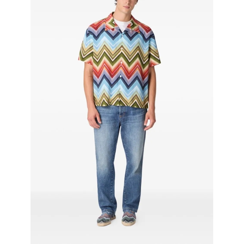Missoni Overhemd Short-Sleeved Casual Shirt Neutrals(Image 4)
