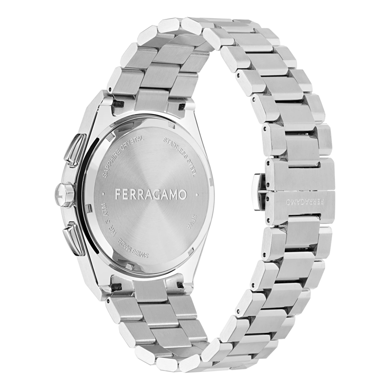 Salvatore Ferragamo Chronograph Quarz Chronograph Uhr Va-Vega Upper East Chrono silber(Image 2)