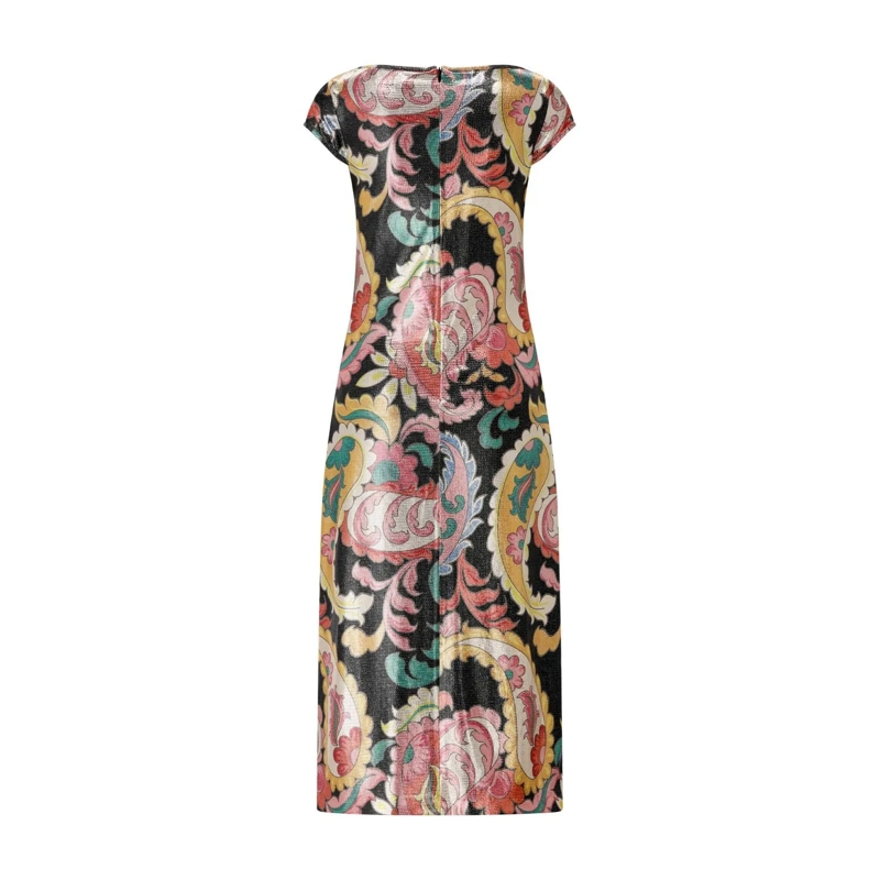 Etro Maxi-jurk Glänzendes Cocktailkleid mit Paisley-Muster mehrfarbig(Image 2)