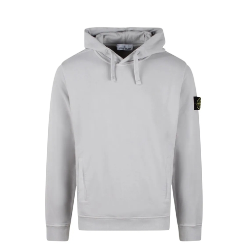 Stone Island Grey Cotton Hoodie Grey Huvtröja