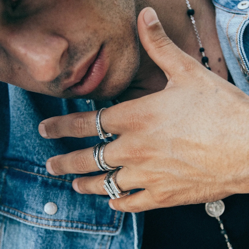 Haze & Glory Siegelring Ring Siegelring - Quadro 925 Silber silber(Image 6)