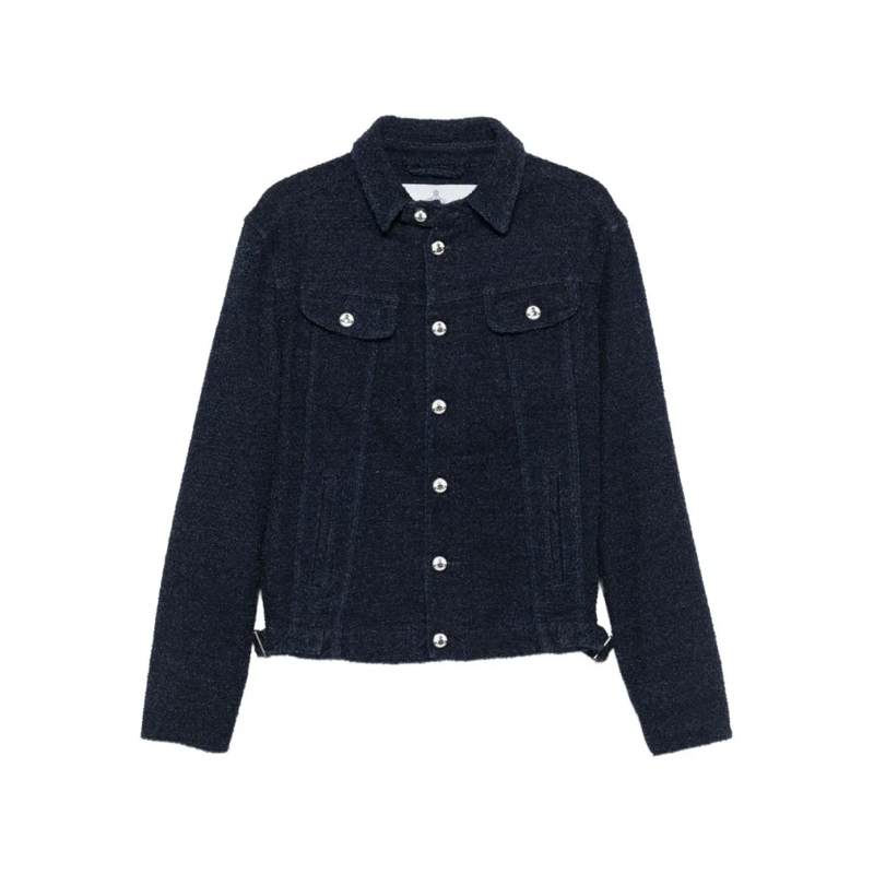 Vivienne Westwood  Textured Dark Blue Casual Jacket Black