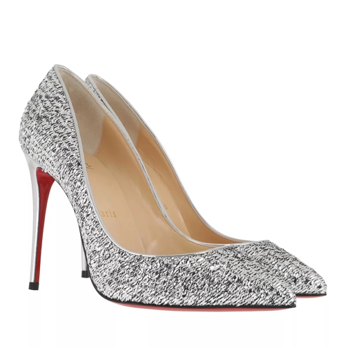 Christian Louboutin Pigalle Follies 100 Slingback Pumps Silver Tacchi
