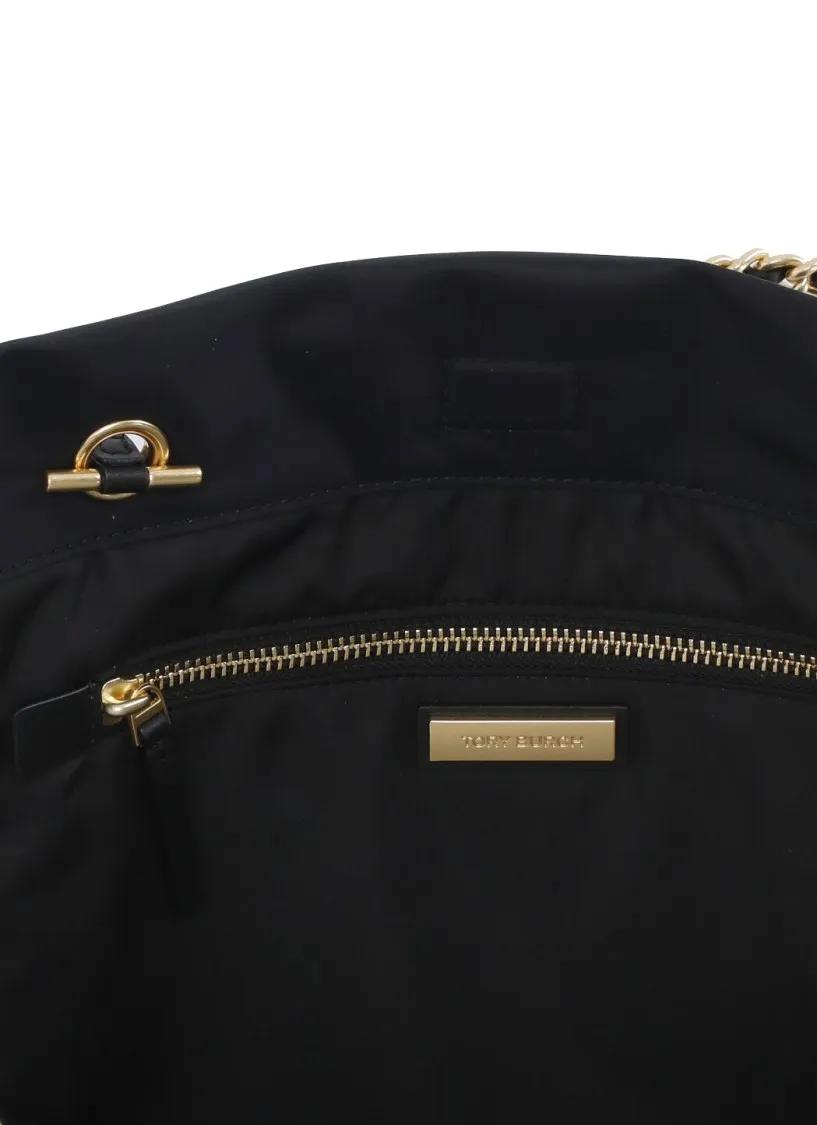 TORY BURCH Shoppers & Totes Black Ella Chain Shopping Bag in zwart