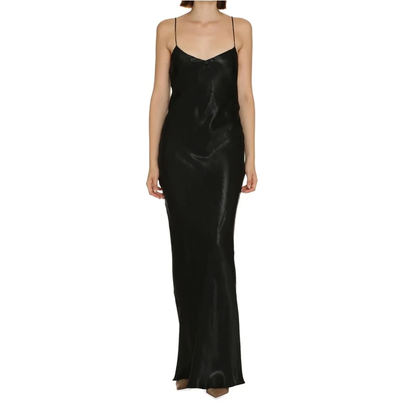 Saint Laurent T-Shirt Saint Laurent Satin Long Dress schwarz
