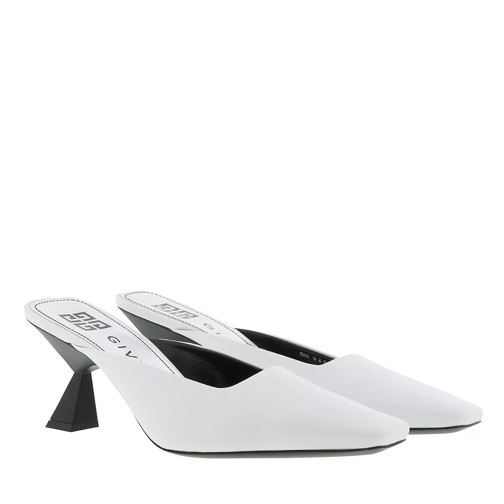 Givenchy Asymmetrical Heeled Mules Leather White Muil