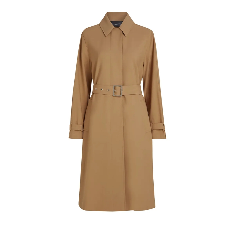 Karl Lagerfeld Daunenjacke Trenchcoat mit Falten beige