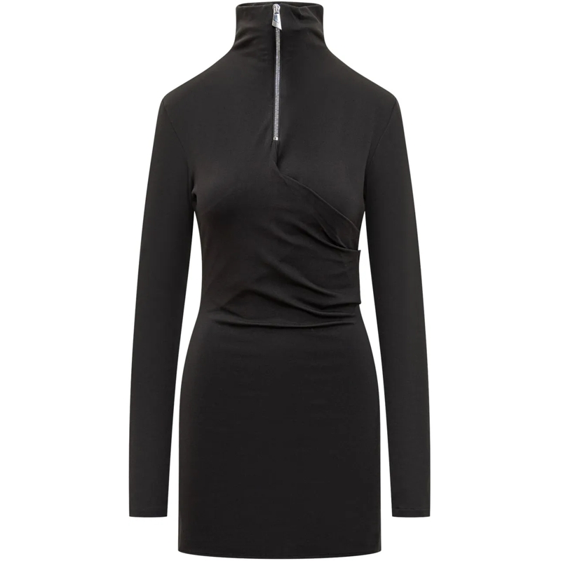 The Attico Minikleid Abito a Maniche Lunghe con Collo Alto schwarz