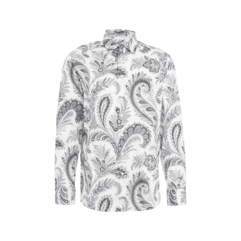 Etro Overhemd Motif Shirt Paisley Grey