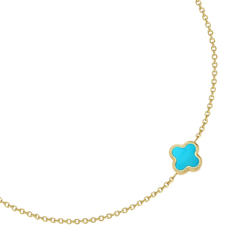 Glanzstücke München Armband Edelstahl Armband Türkis (synth.) Kleeblatt gold(Image 3)