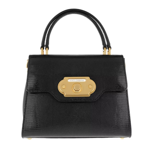 Dolce&Gabbana Welcome Handbag Leather Black Satchel