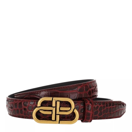 Balenciaga Thin Belt Leather Dark Red Ledergürtel