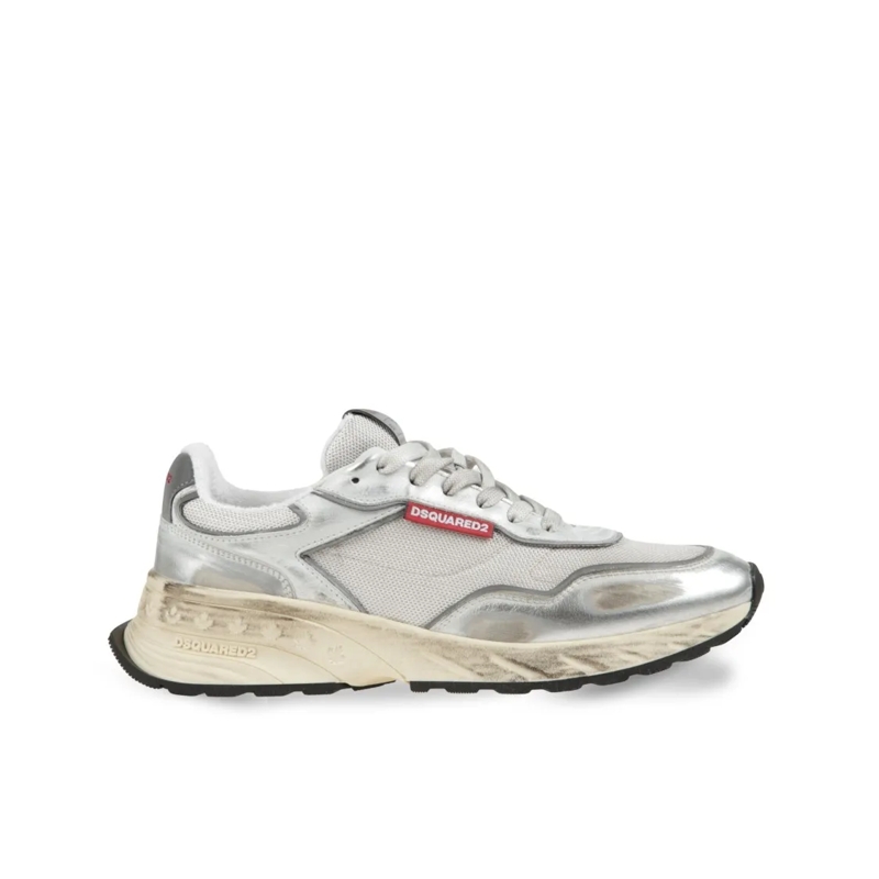 Dsquared2 Low-Top-Sneaker Low-Top White Sneakers With Streamlined Design Grey