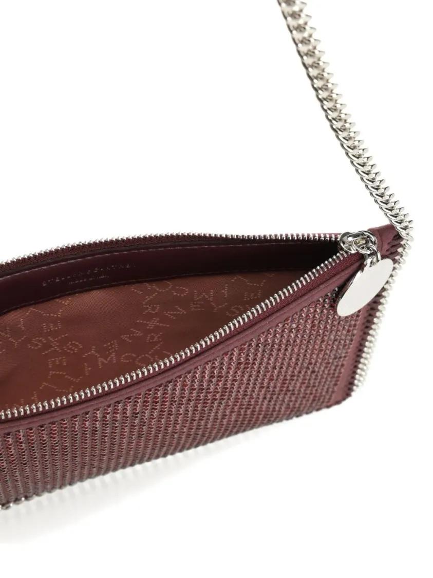 Stella Mccartney Hobo bags Burgundy Crystal-Embellished Shoulder Bag With Cha in rood
