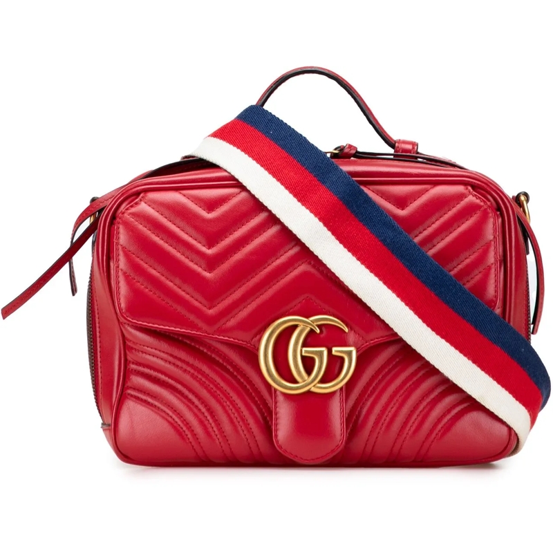 Gucci Sac à bandoulière Small GG Marmont Matelasse Leather Sylvie Top Hand rot