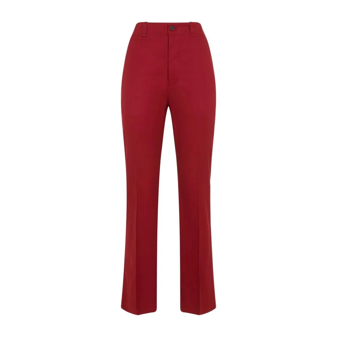 Saint Laurent - Rouge Cotton Pants - Größe 36 - rot