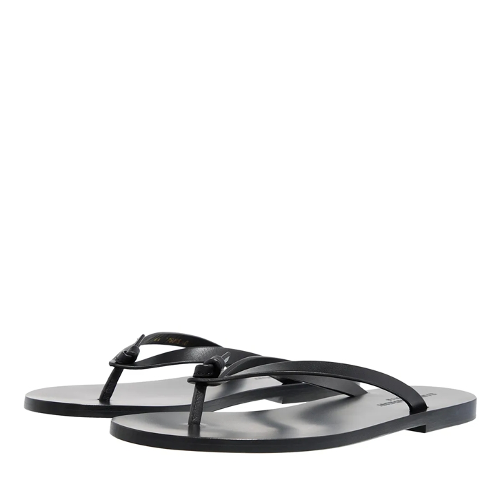 Black leather flip flops clearance