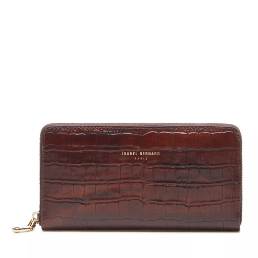 Isabel Bernard Zip Wallet Croco Brown Continental Wallet-plånbok
